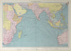 Indian Ocean sea chart. Ports lighthouses mail routes dockyards. LARGE 1927 map