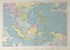 East Indies Ports sea chart. lighthouses mail routes. Indochina. LARGE 1927 map