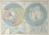 Polar Regions. Arctic/Antarctic sea chart. Steamer routes. LARGE 1927 old map