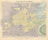 EDINBURGH antique town city map plan showing parishes. LETTS 1883 old