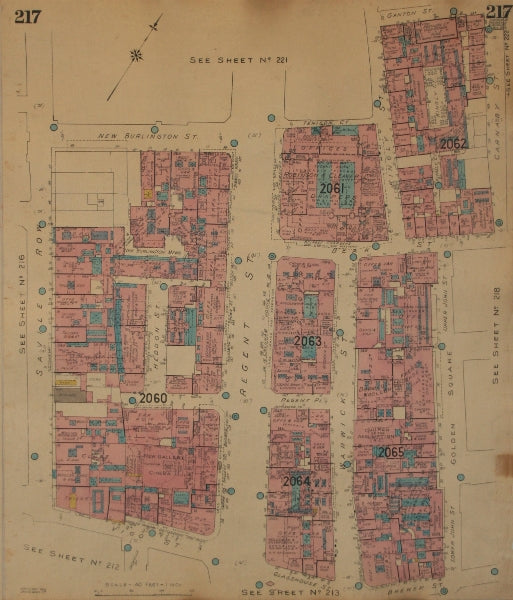 GOAD MAP.W1.Regent Vigo Warwick Beak Kingly Carnaby Heddon St Savile Row 1948