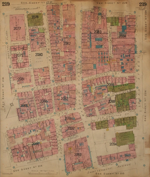 GOAD MAP.Soho W1.Wardour Berwick Brewer Rupert Dean Old Compton Street 1934