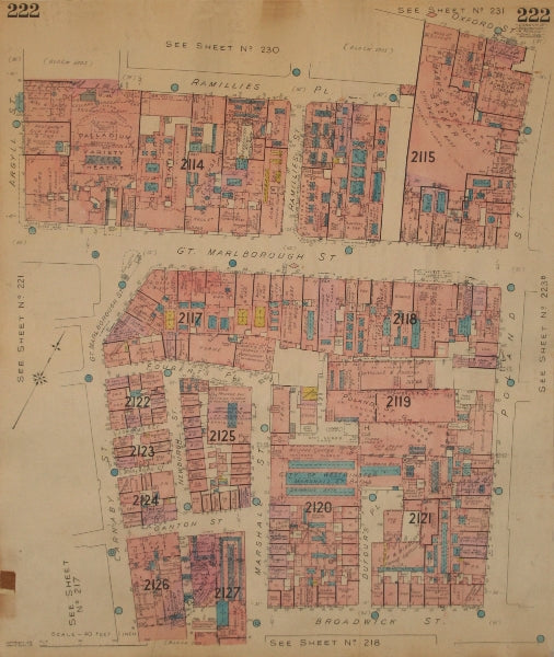GOAD MAP.W1.Poland Gt Marlborough Carnaby Broadwick Marshall St Fouberts Pl 1946