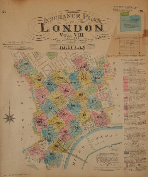 GOAD MAP.WC1 WC2 SW1 Covent Garden Bloomsbury Holborn Strand Charing Cross 1888