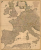'Prémière partie de la carte d'Europe'. D'ANVILLE. Western Europe 1756 old map