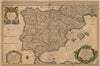 'L'Espagne divisée en tous ses Royamues…' SANSON/JAILLOT. Spain Iberia 1692 map