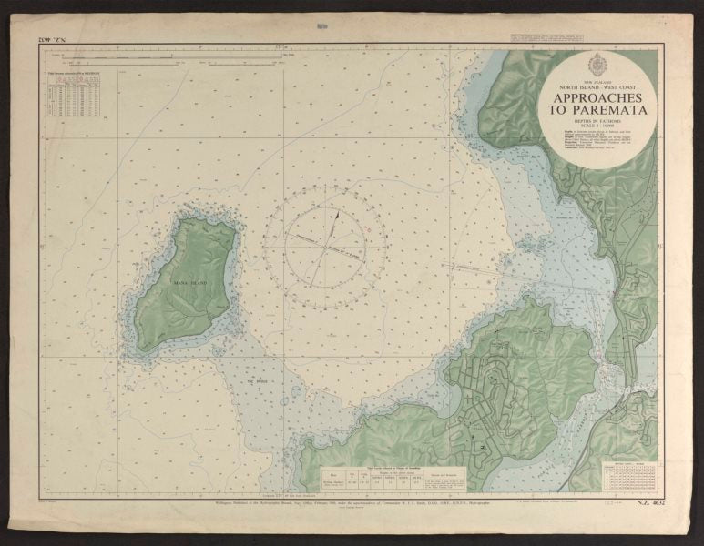 New Zealand. Paremata Porirua approaches. NZ Navy nautical sea chart 1969 map