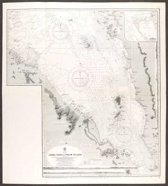Red Sea. Bab-el-Mandeb Straight. Admiralty nautical sea chart. Eritrea 1930 map