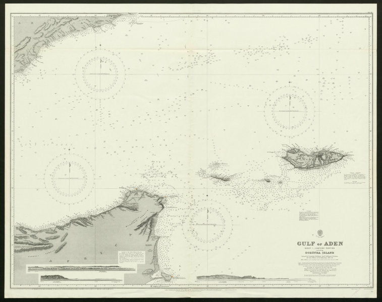 Gulf of Aden. Yemen Somalia Socotra. Admiralty nautical sea chart 1929 old map
