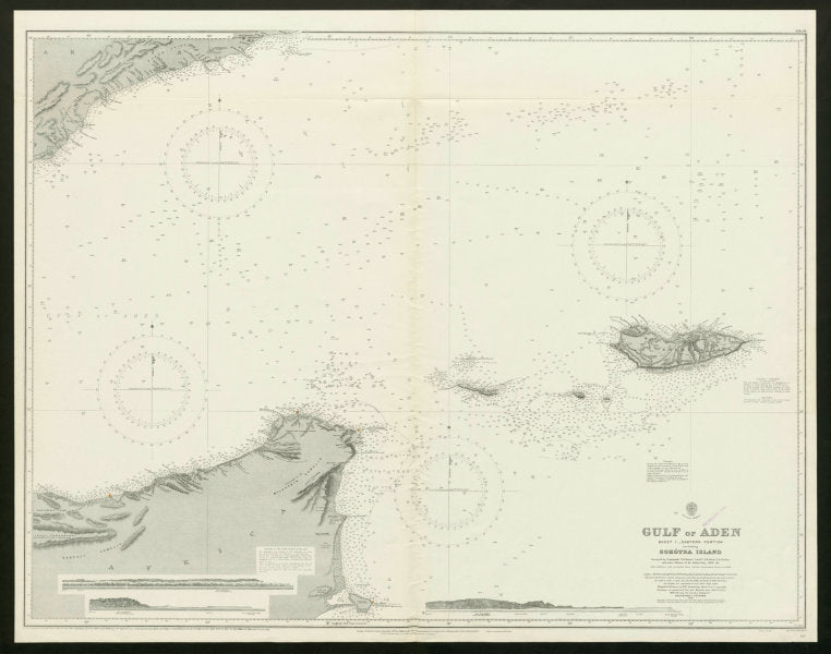Gulf of Aden. Yemen Somalia Socotra. Admiralty nautical sea chart 1930 old map