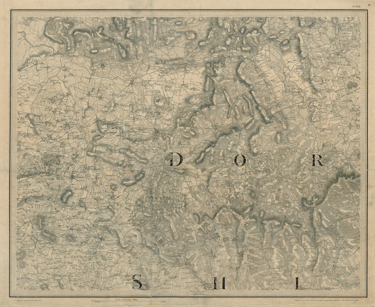 North Dorset & south Somerset. Yeovil Crewkerne. OS sheet map 66x81cm MUDGE 1811