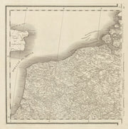 Northern France. Nord Pas-de-Calais. Western Belgium. CHAUCHARD 1800 old map