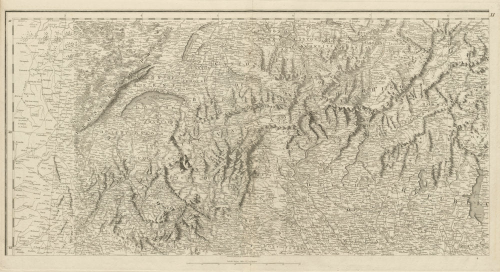 Alps. Savoie Piedmont Lombardy Aosta Southern Switzerland. CHAUCHARD 1800 map