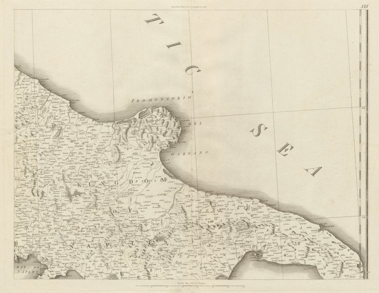 Puglia Basilicata Molise Campania. South east Italy. CHAUCHARD 1800 old map
