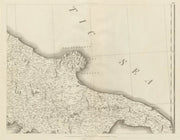 Puglia Basilicata Molise Campania. South east Italy. CHAUCHARD 1800 old map
