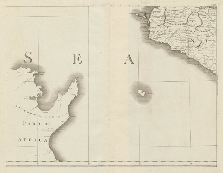 Western Sicily, Tunisia & Pantellaria. Val di Mazara. Italy. CHAUCHARD 1800 map