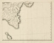 Eastern Sicily, Southern Calabria & Malta. Mount Etna. Italy. CHAUCHARD 1800 map