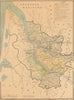 Les Vins de Bordeaux Carte Générale Wall Map 98 x 73 cm. LARMAT wine map 1943