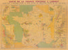 LA FRANCE VINICOLE. Large wine wall map 85x115cm. LARMAT 1945 old vintage