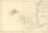 Channels between Ushant & Mainland Finistère ADMIRALTY sea chart 1860 (1956) map