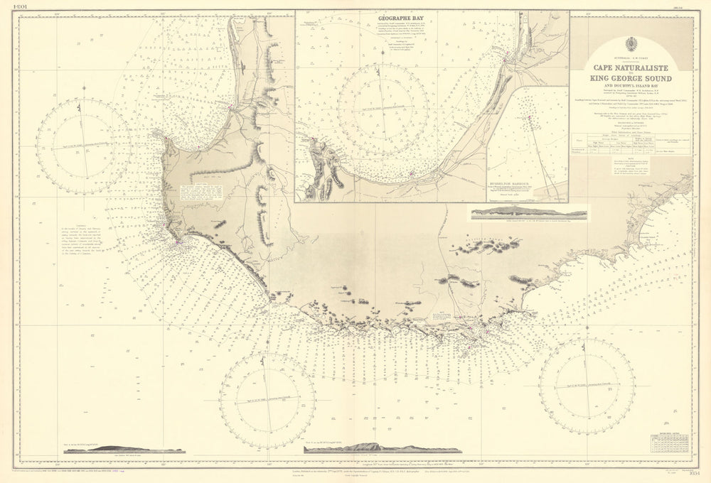 Western Australia Margaret River Géographe Bay ADMIRALTY chart 1878 (1955) map