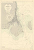 Copenhagen København approaches. Denmark. ADMIRALTY sea chart 1951 (1956) map