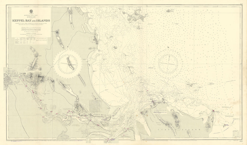 Keppel Bay & Islands, Queensland Rockhampton ADMIRALTY sea chart 1865 (1956) map