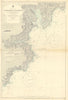 Falmouth approach Lizard Carrick Roads Cornwall ADMIRALTY chart 1943 (1955) map