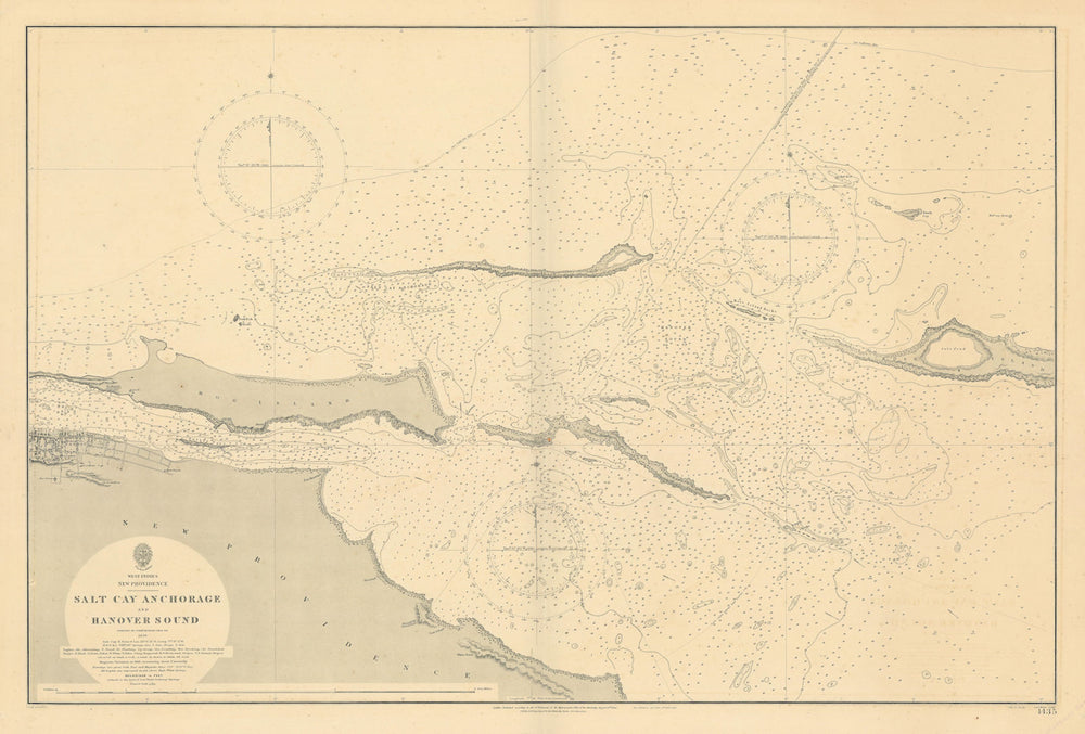 Nassau New Providence Bahamas Paradise Island ADMIRALTY chart 1842 (1914) map