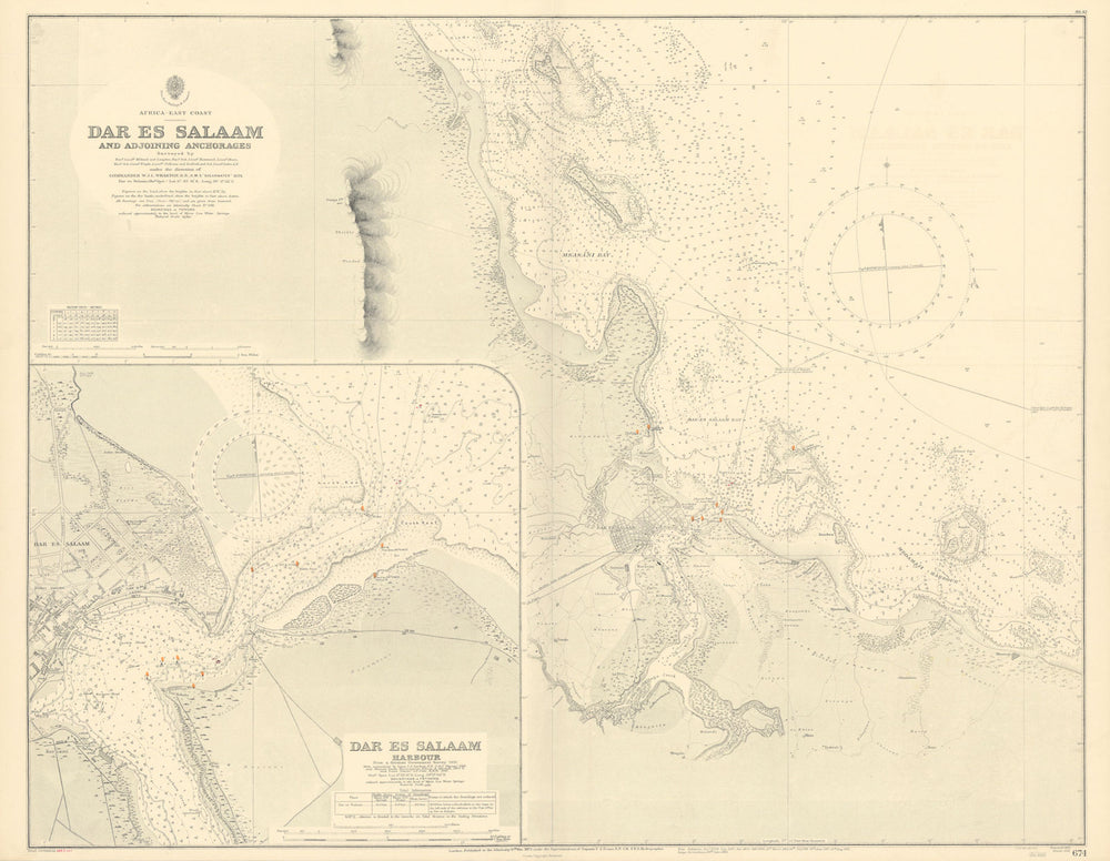 Dar es Salaam harbour/anchorages. Tanzania. ADMIRALTY sea chart 1875 (1943) map