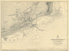 Folkestone Harbour, Kent. ADMIRALTY sea chart town plan 1874 (1947) old map