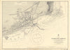Folkestone Harbour, Kent. ADMIRALTY sea chart town plan 1874 (1953) old map