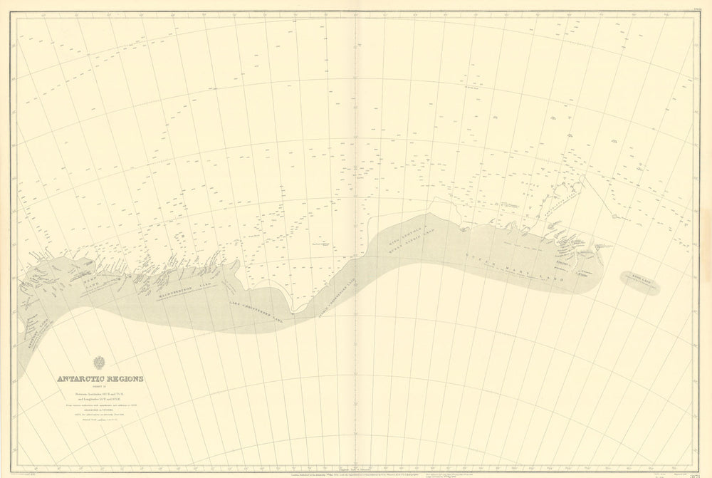 Antarctica 60-75S 55-105E Knox Kemp Enderby Land ADMIRALTY chart 1901 (1947) map