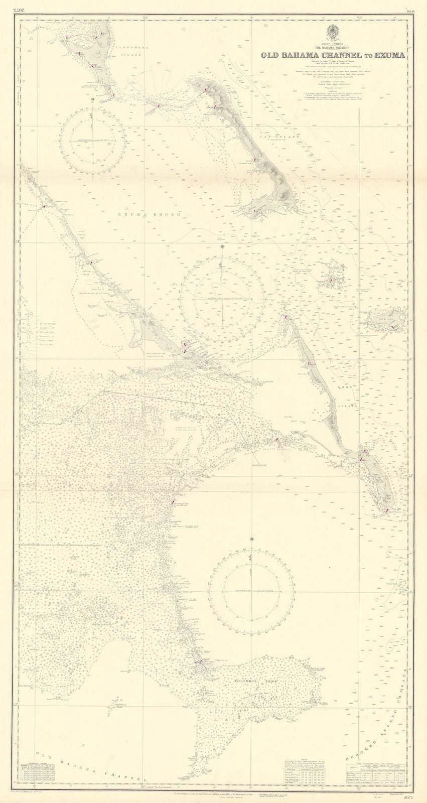 Bahamas Cat Long Islands Great Exuma Eleuthera ADMIRALTY chart 1851 (1955) map