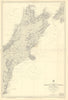 South Island New Zealand Hokitika-Otago Harbour ADMIRALTY chart 1907 (1954) map