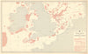 British Isles South April Fishery Chart English Channel Irish North Sea 1953 map