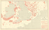 British Isles South June Fishery Chart English Channel Irish North Sea 1953 map