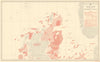 British Isles North August Fishery Chart Scotland North Sea Atlantic 1953 map