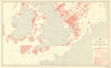 British Isles South October Fishery Chart English Channel North Sea 1953 map