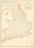 England & Wales Inshore Fixed Fisheries Lines Pots Nets 1953 old vintage map