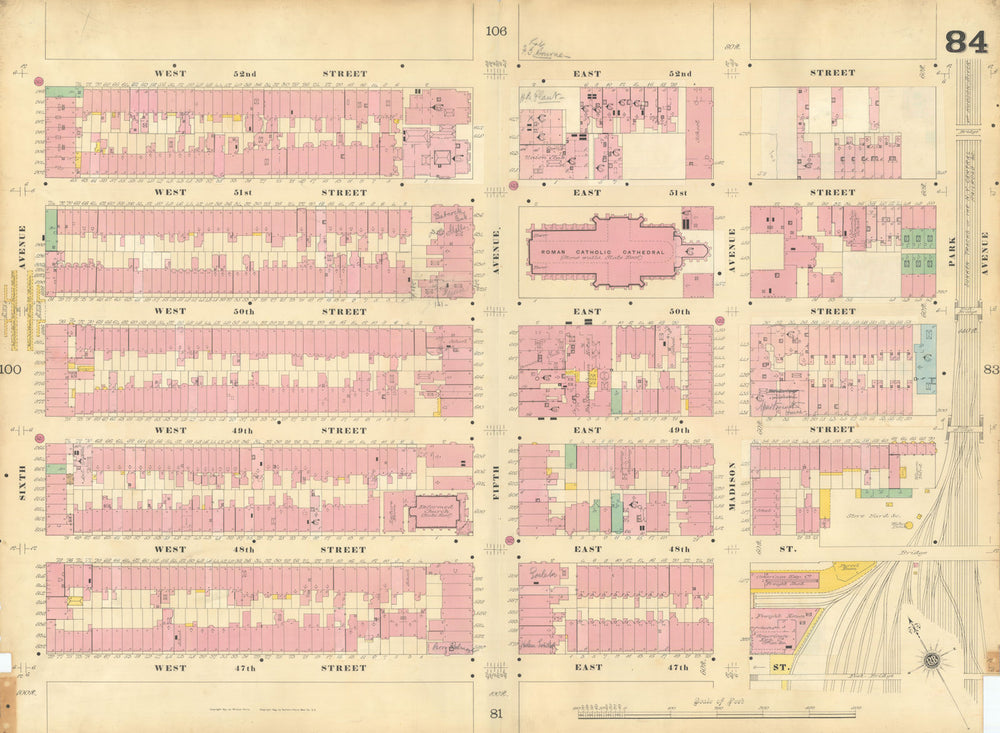 Sanborn NYC #84 Manhattan Midtown East Diamond District 1899 old antique map