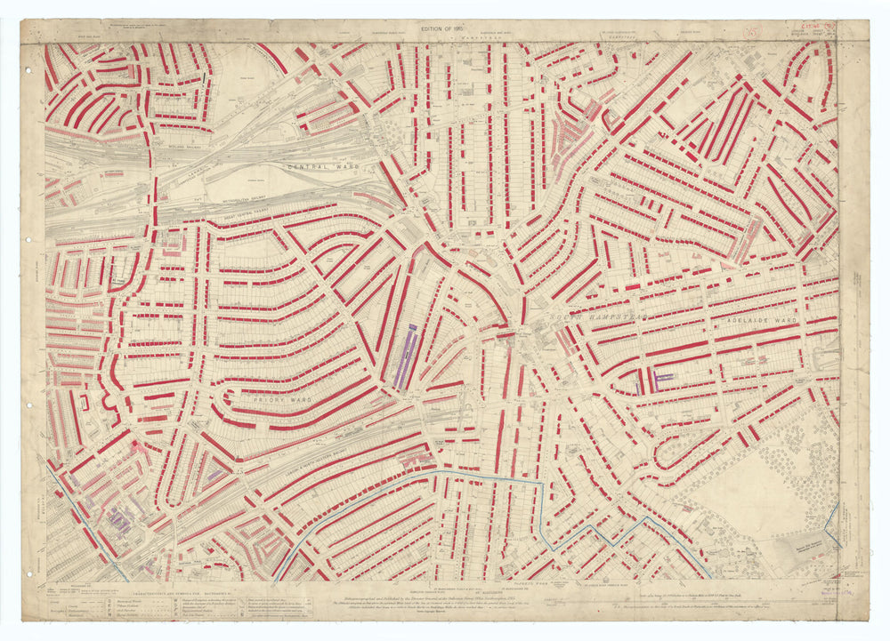 LSE POVERTY OS PROOF MAP Swiss Cottage. West/South Hampstead. Belsize Park 1928