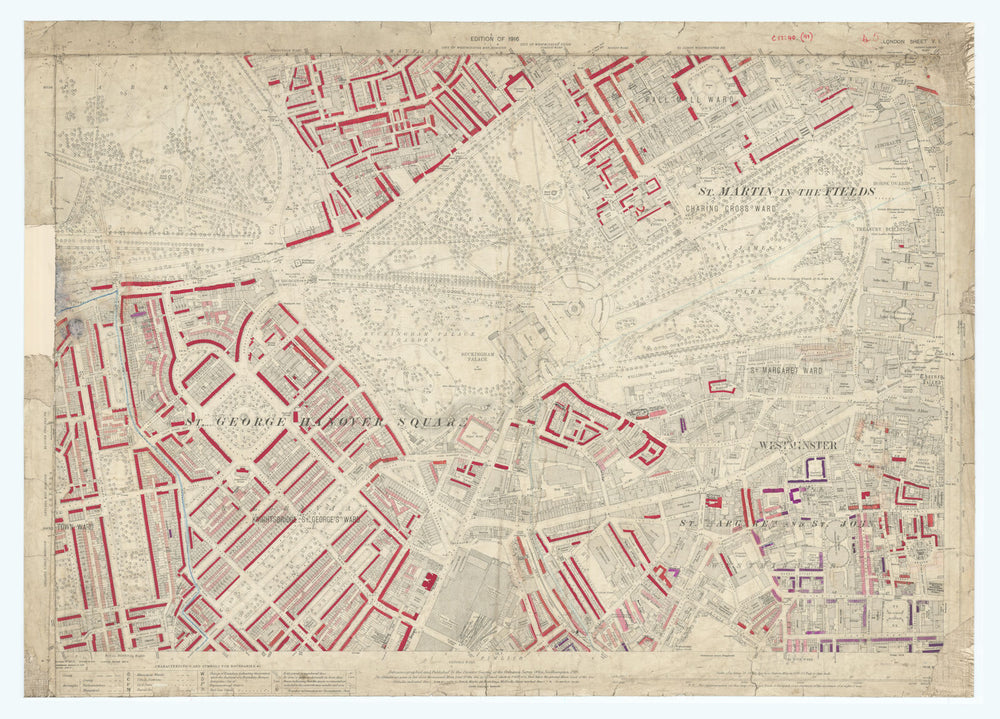 LSE POVERTY OS PROOF MAP Mayfair St. James's Belgravia Westminster Victoria 1928