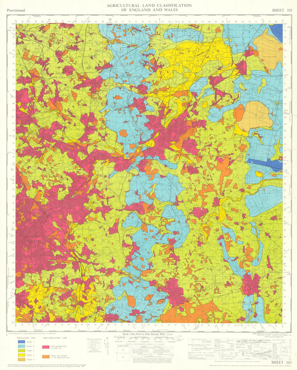 Agricultural Land Classification 103 Humberhead Levels. Magnesian 1970 old map
