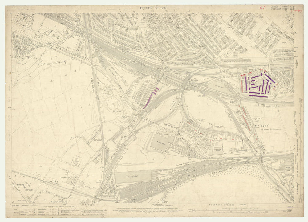 LSE POVERTY OS PROOF MAP College Park - Old Oak - Harlesden - Kensal 1928