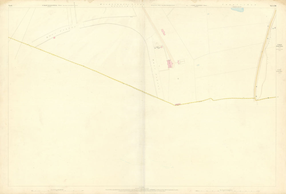 City of York #20 Knavesmire Mickelgate Stray Racecourse. OS 1852 old map