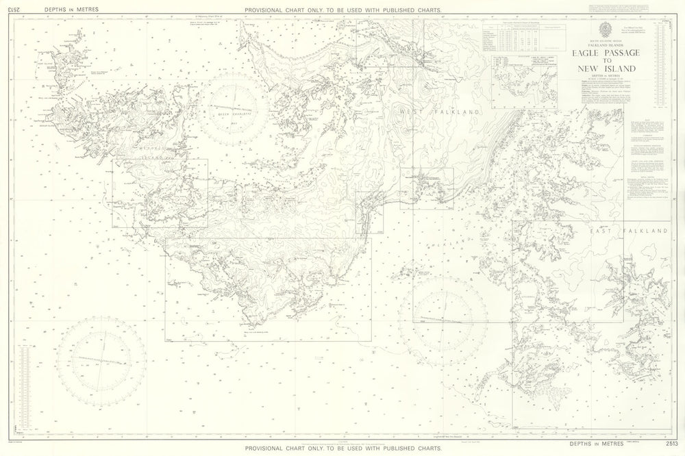 Falkland Islands Eagle Passage-New Island Admiralty chart HMS Glamorgan 1982 map