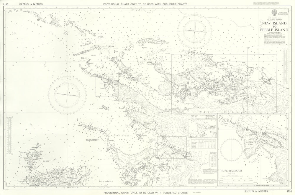 Falkland Islands New Island-Pebble Island Admiralty chart HMS Glamorgan 1982 map