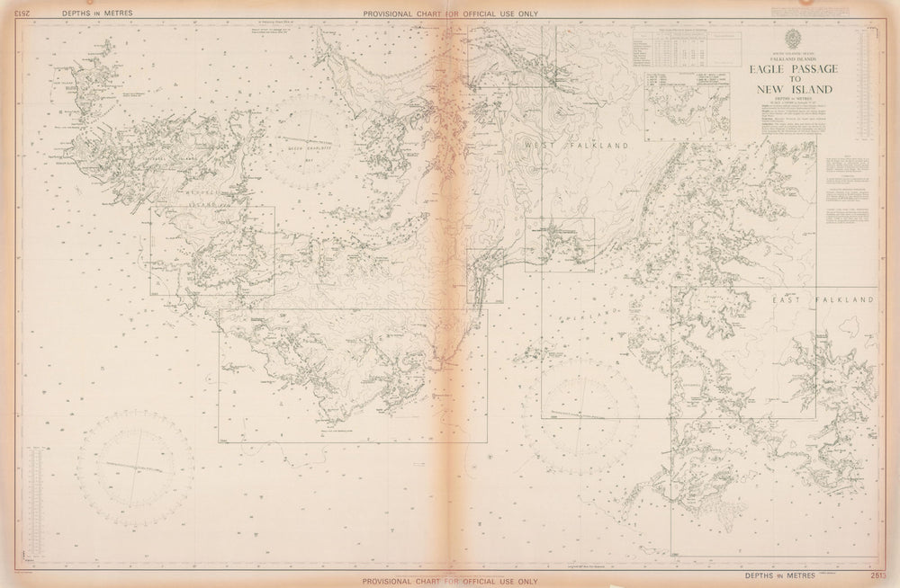 Falkland Islands Eagle Passage-New Island Admiralty chart HMS Glamorgan 1982 map
