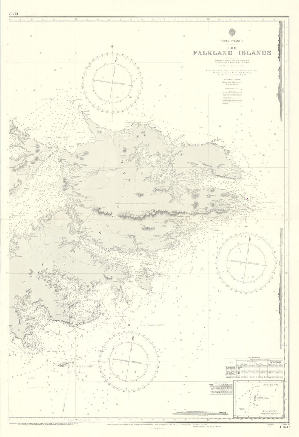 Falklands War portfolio of 23 Admiralty map charts used on HMS Glamorgan in 1982